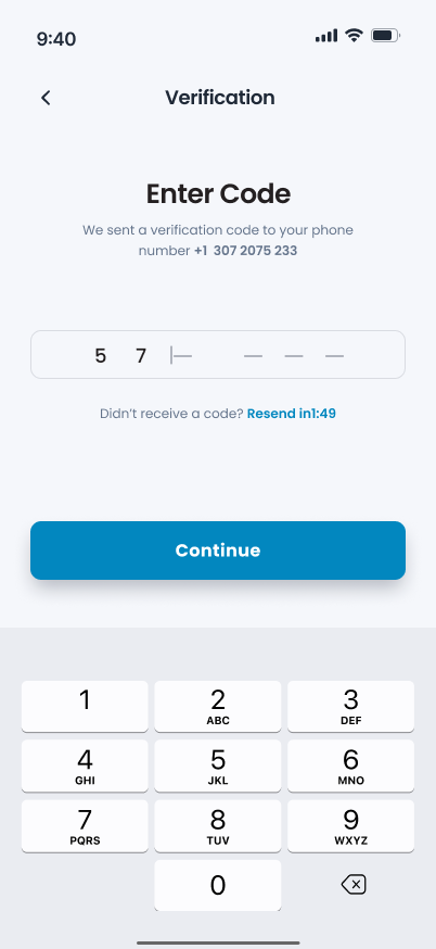 Digitaurus app verification code screen